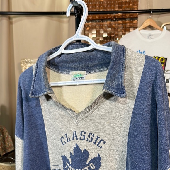ULTRA RARE VTG Toronto Maple Leafs Circa 1931 Classic Blue and Gray Sweater - Picture 9 of 13